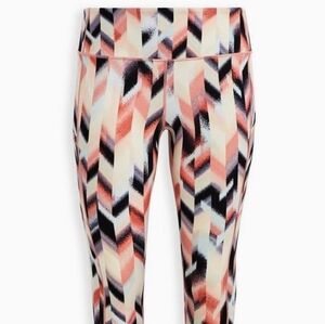 Torrid Chevron Patterned Leggings - Black, Pink, Cream